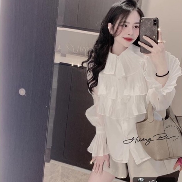 Áo sơ mi dài tay cổ bèo vintage_014