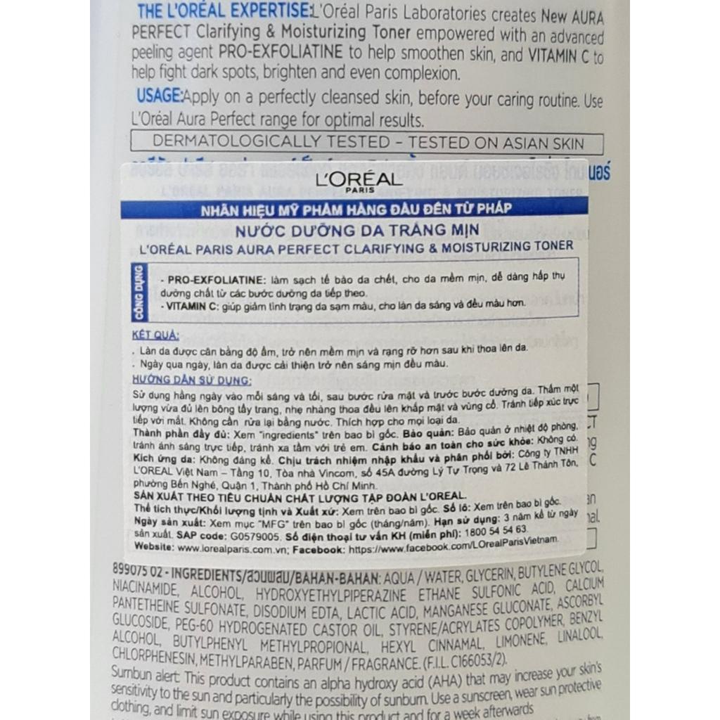 Nước Hoa Hồng LOREAL Trắng Mịn Se Khít Lỗ Chân Lông 200ml Indonesia