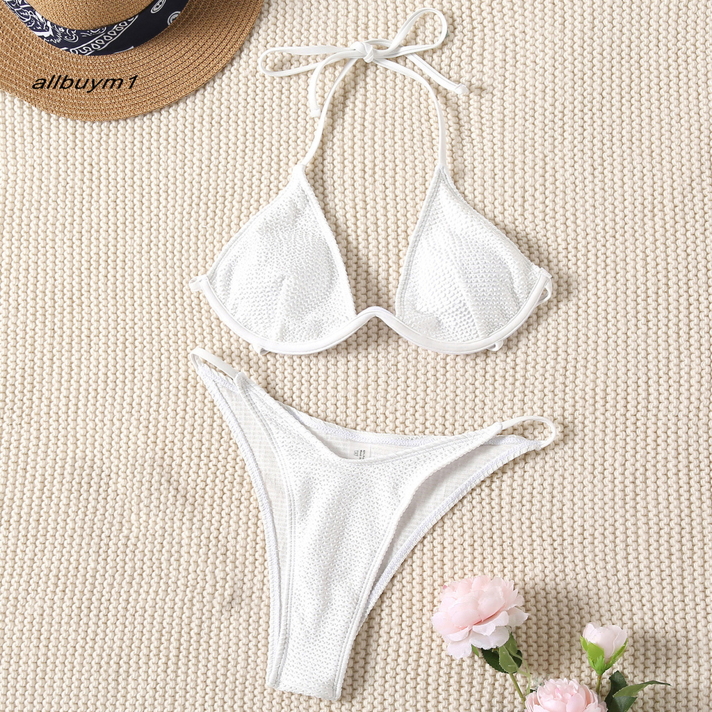 Set Bikini Màu Trơn Có Mút Nâng Ngực Quyến Rũ