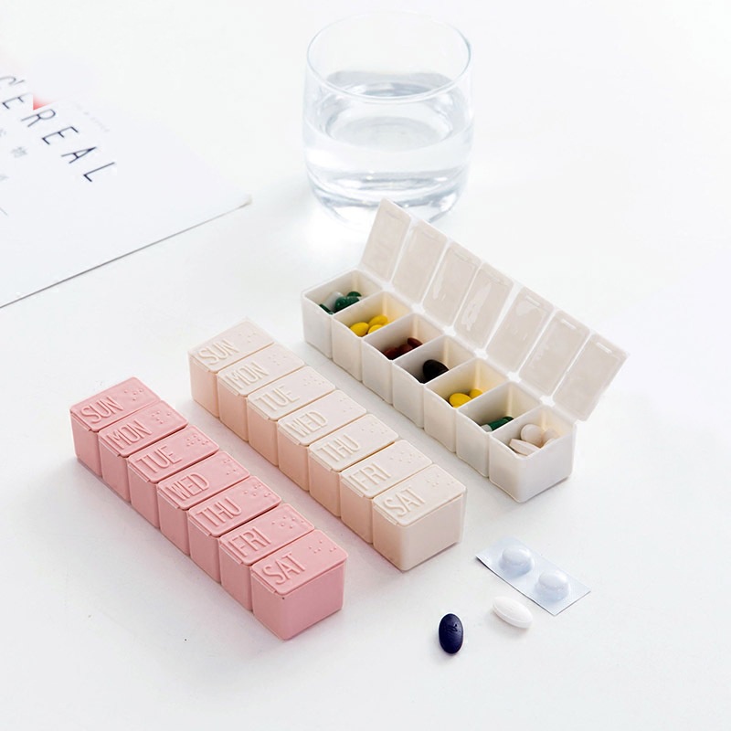 1 Hộp Đựng Thuốc 7 Ngày Mini Tiện Lợi
