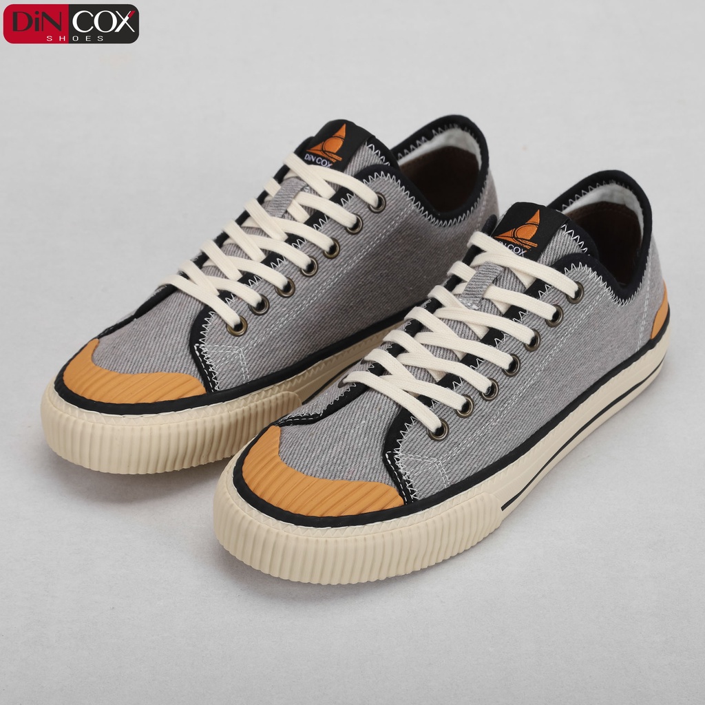 Giày Sneaker Vải Nam DINCOX D21 Ấn Tượng Grey Wash Canvas Jean