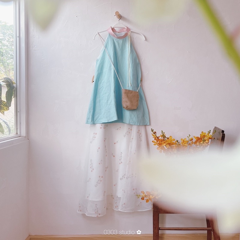 Áo linen cổ đứng Ý Thơ - phiên bản truyền thống - 0303 studio ✿