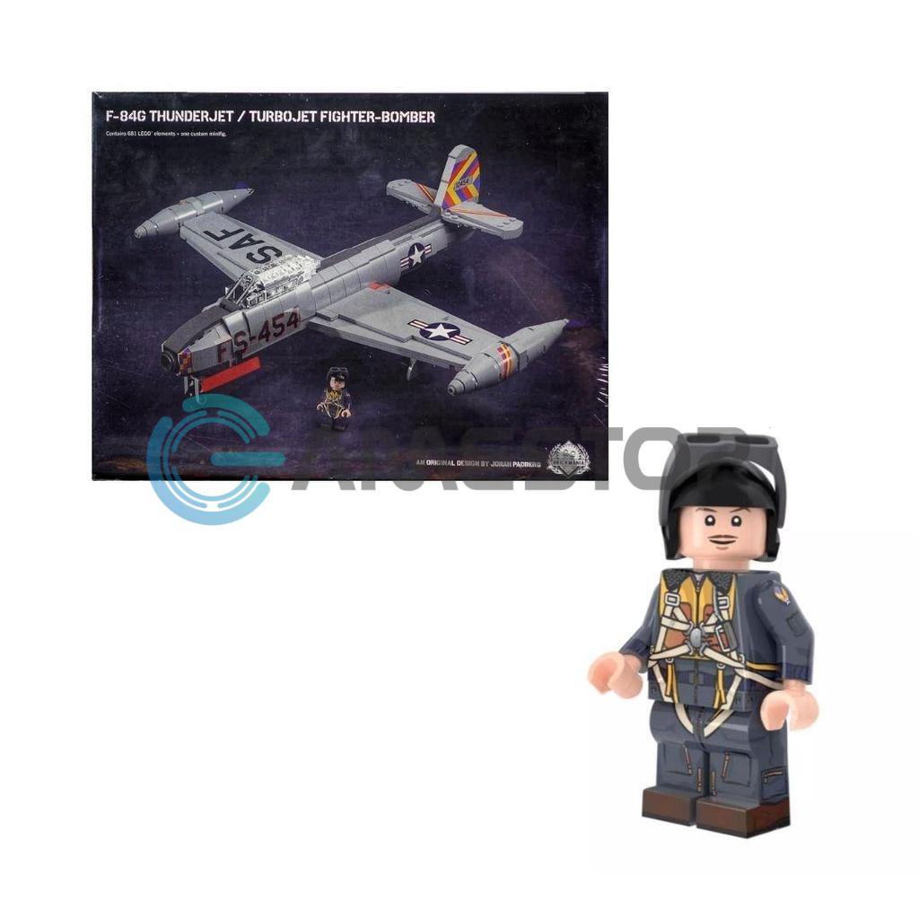 Mô hình Lego F 84G Thunderjet Turbojet Fighter Bomber Brickmania Mô hình lắp ráp Nhựa PVC ABS Chính hãng Nhật LEGOBM01