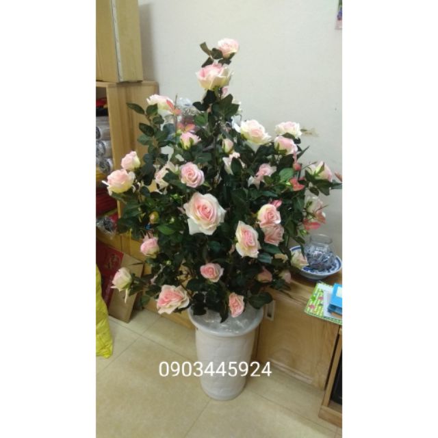 Cành Hồng Cây Siêu Đẹp Cao 140cm- Cây Giả