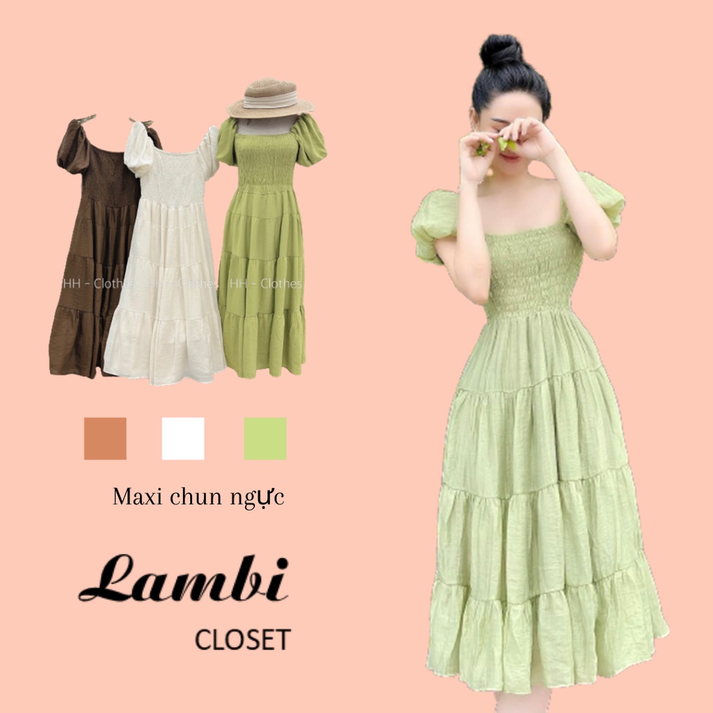 Đầm Maxi chun ngực về 3 màu siêu đẹp