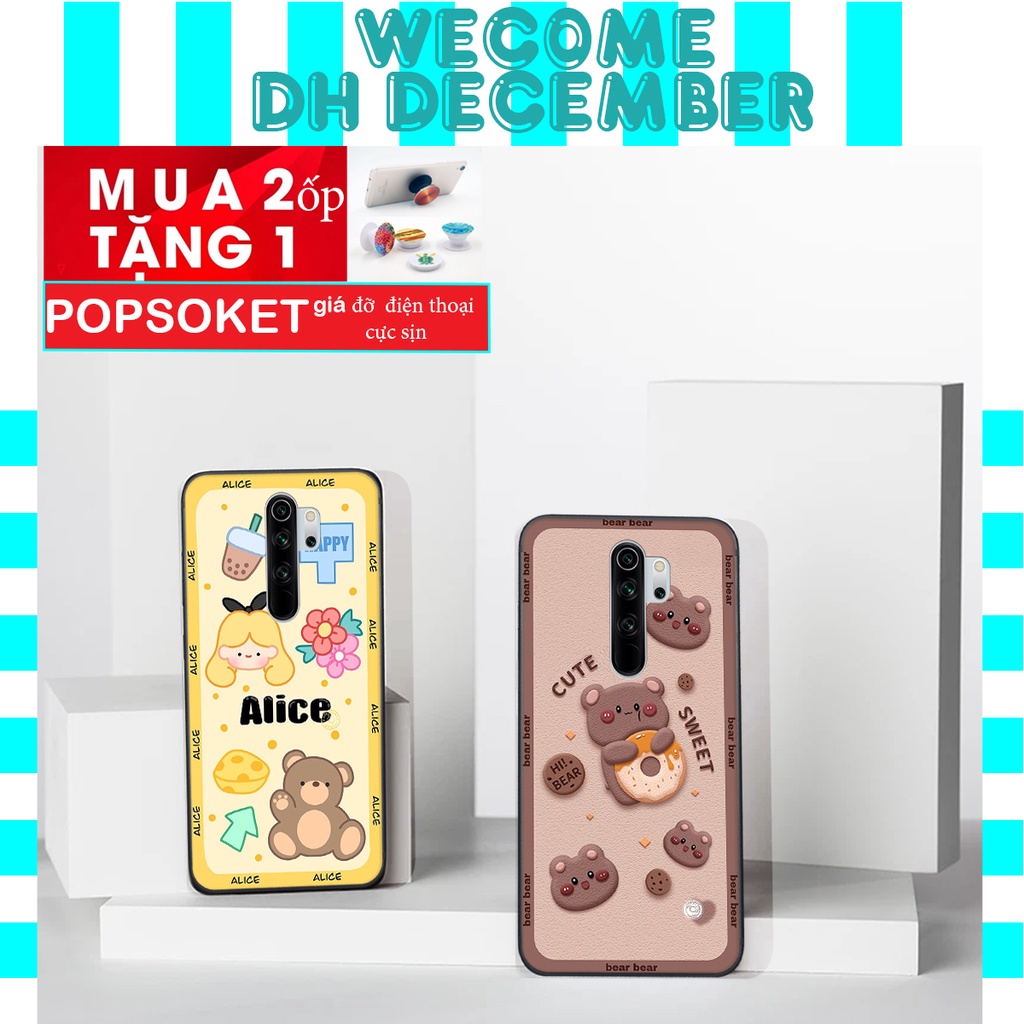 Ốp lưng Xiaomi REDMI NOTE 8 PRO  in hình 3D gấu mới nhất - sang - chảnh - ĐẸP- BỀN