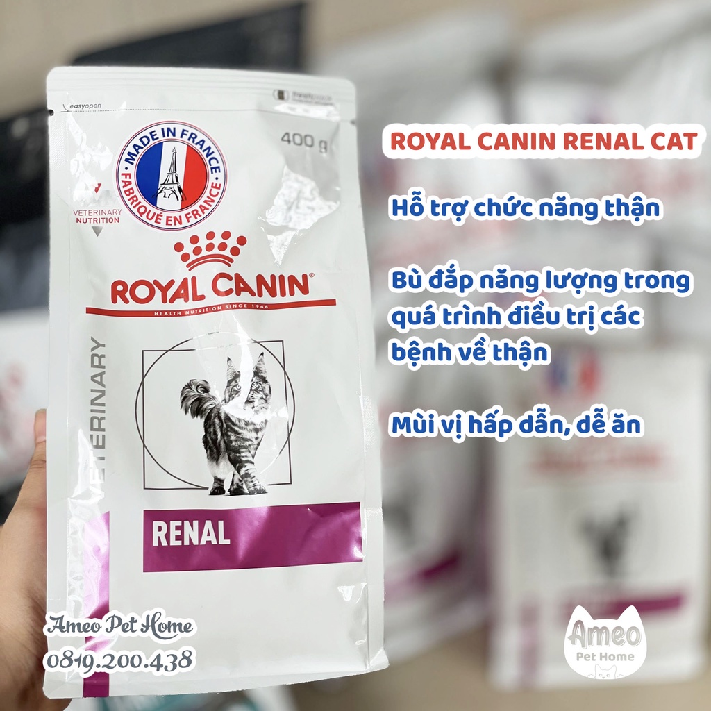 [Mẫu mới] Hạt Royal Canin Renal 2kg cho mèo bị thận | Thức ăn cho mèo bị bệnh thận Royal Canin Renal 400g