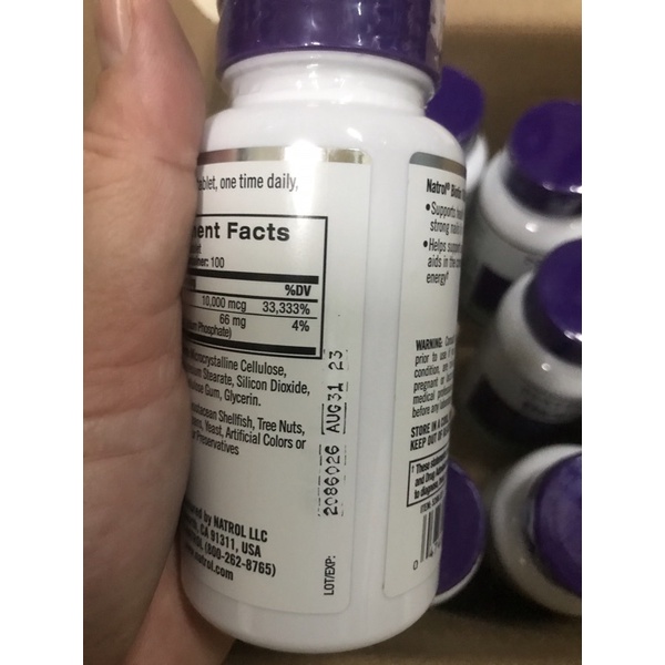 Viên Ngậm Hỗ Trợ Mọc Tóc Natrol Biotin 5000mcg 250 Viên Biotin 5000 mcg 2024