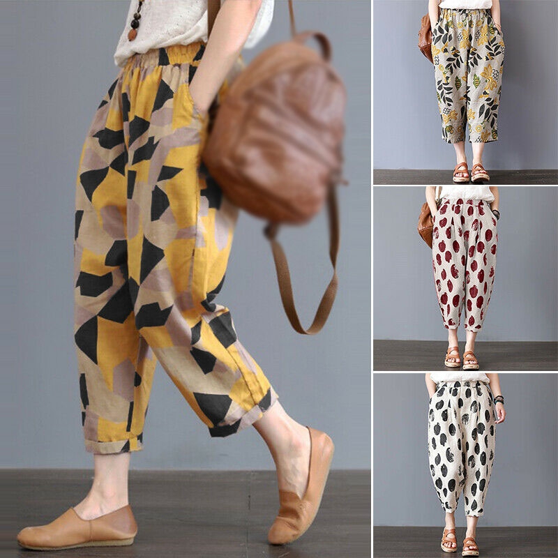 Quần dài lưng thun in họa tiết phong cách boho thời trang cho nữ | BigBuy360 - bigbuy360.vn