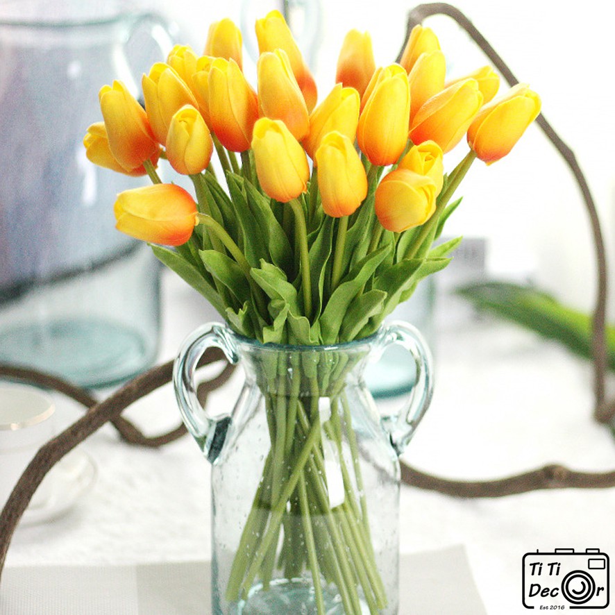 Hoa tulip trang trí chụp ảnh, decor nhà cửa, cửa hàng