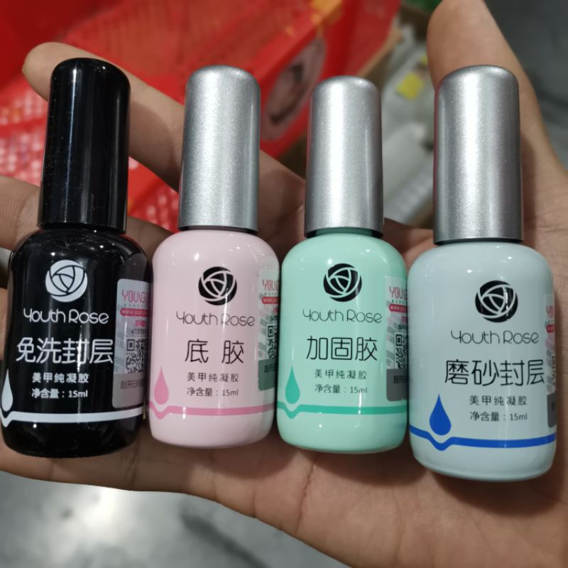 base top cứng móng top lì hoa hồng sơn gel youth rose