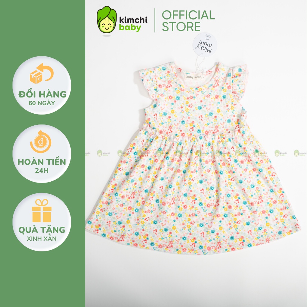 Váy Bé Gái Vải Cotton Hoạ Tiết Hoa Nhí Cánh Tiên Mềm Mịn Cực Xinh, Đầm Cho Bé Mặc Hè MKMV2201