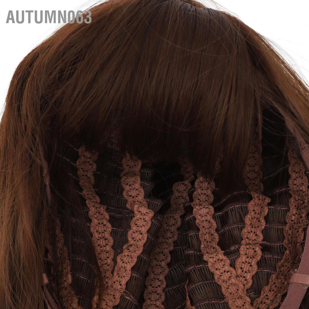 Tóc giả Mũ đội đầu Màu nâu Đen Dài ngang vai ngắn thẳng Nữ sành điệu Autumn063