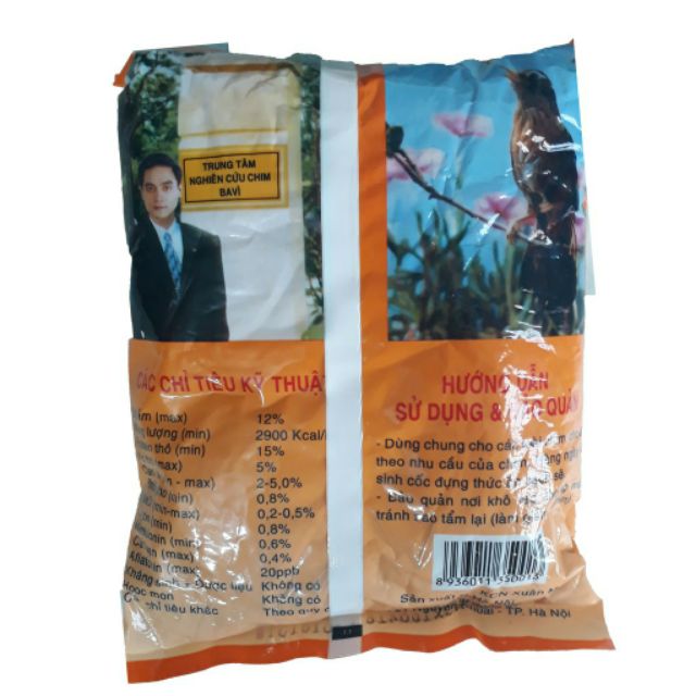 Combo 2 bịch Cám trứng Ba Vì (không tem) 500g- Thức ăn chim