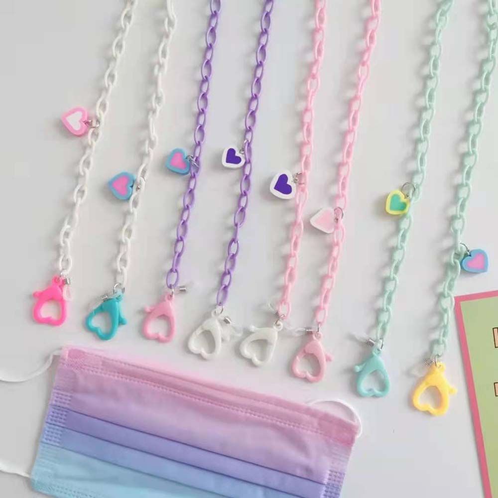 Dây đeo mắt kính bằng nhựa hình trái tim dễ thương nhiều màu sắc