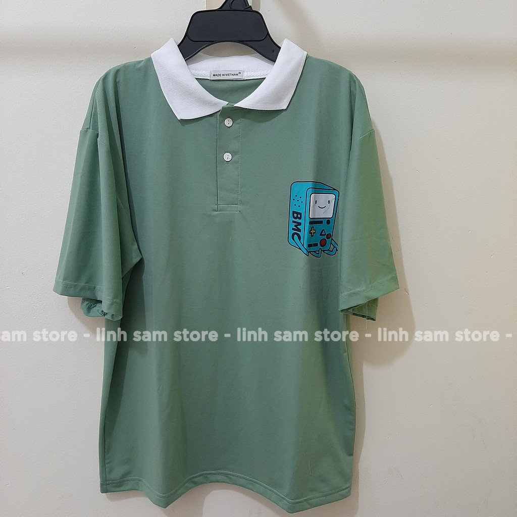 Áo thun Polo tay lỡ form rộng nữ SAM CLO phông freesize unisex mặc đi học, nhóm, lớp in hình máy chơi game