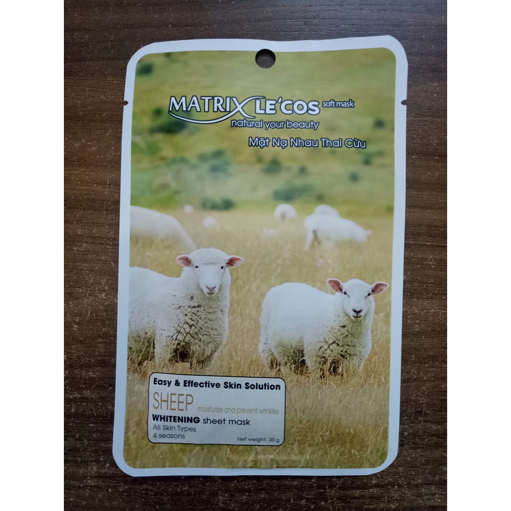 Mặt nạ NHAU THAI CỪU Matrix Lecos - Hộp 20 gói