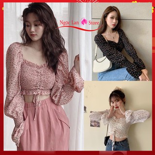 Dây Áo Hoa Nhí Croptop Rút Dây