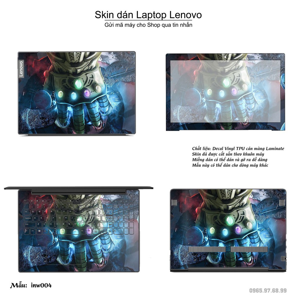 Skin dán Laptop Lenovo in hình Inifinity War (inbox mã máy cho Shop)