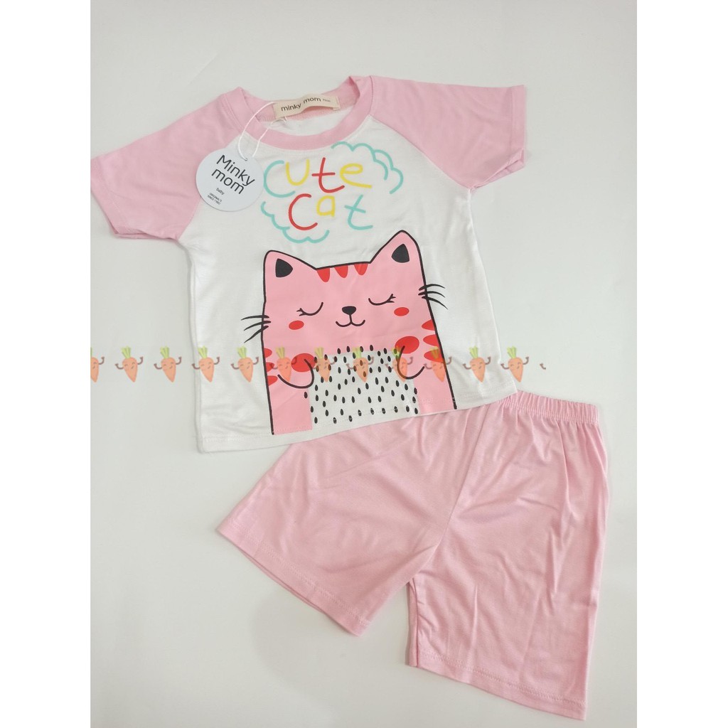 [SALE] Bộ Cộc Tay Bé Trai, Bé Gái Minky Mom Vải Thun Lạnh Họa Tiết Dễ Thương, Đồ Bộ Cho Bé Mặc Nhà Cộc Tay MKM2114