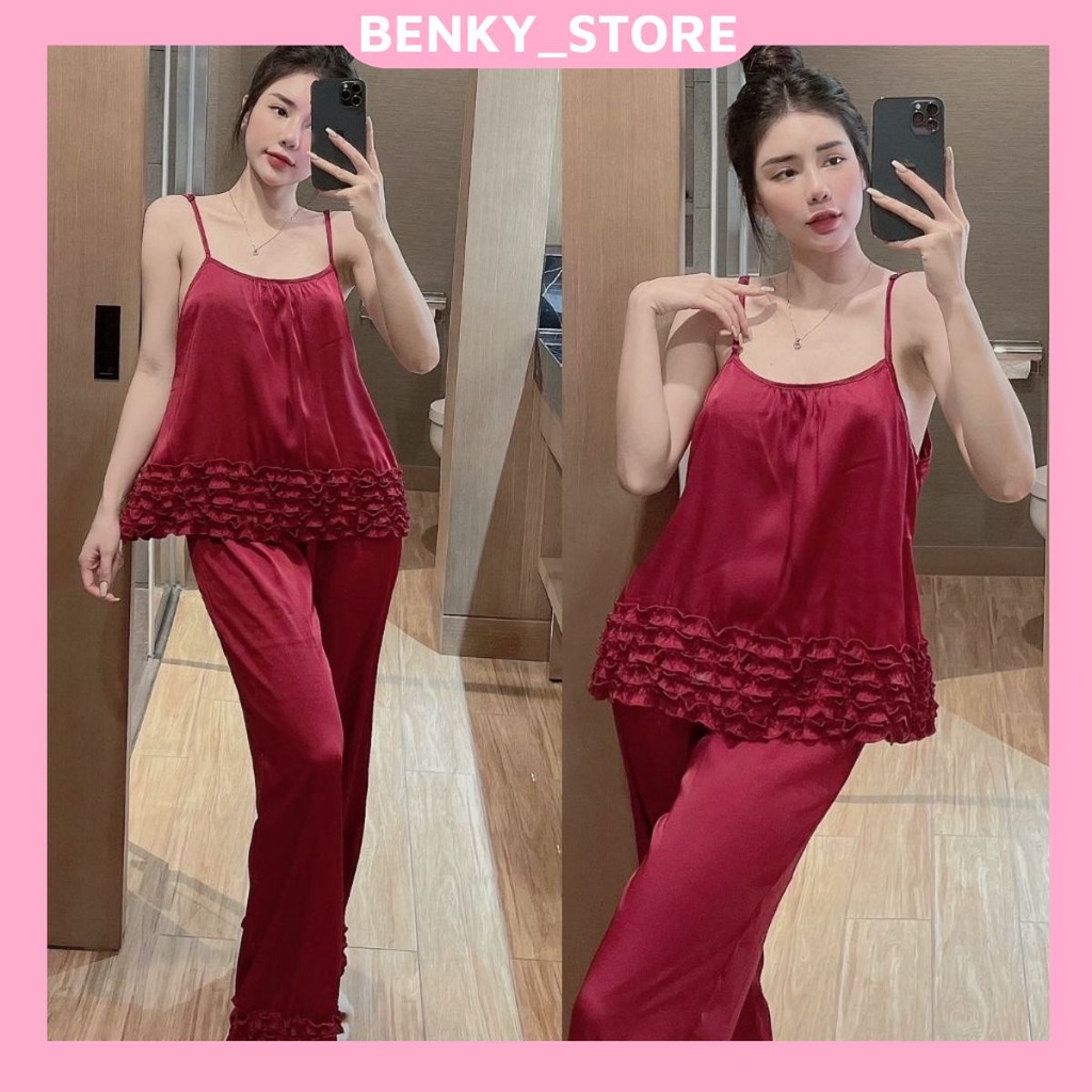Đồ ngủ nữ❣️FREE SHIP❣️Đồ bộ mặc nhà Lụa Latin cao cấp mềm mại xinh xắn