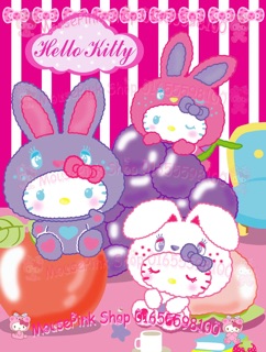 Decan dán cửa phòng dán tường kitty thỏ