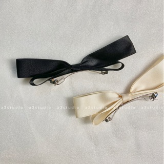 Kẹp tóc nơ Hàn quốc 2 màu đen trắng ẢNH THẬT SHOP CHỤP