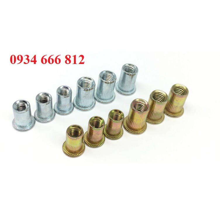 Combo 50c Ốc tán rút M6 thép mạ