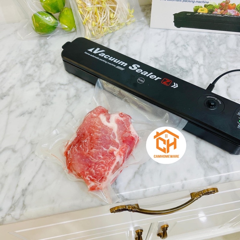 Máy Hút Chân Không Gia Đình Bảo Quản Thực Phẩm Vacuum Sealer - Set 100 Túi Đựng Cam HomeWare ng