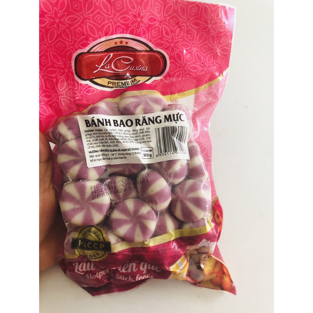 bánh bao răng mực gói 500g Lacusina