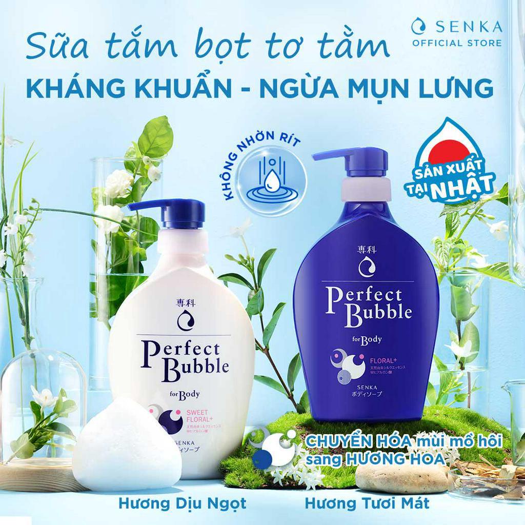 Sữa tắm Dưỡng Ẩm Tạo Bọt Senka Perfect Bubble 500ml - Sữa tắm tạo bọt Kháng Khuẩn NGĂN MỤN