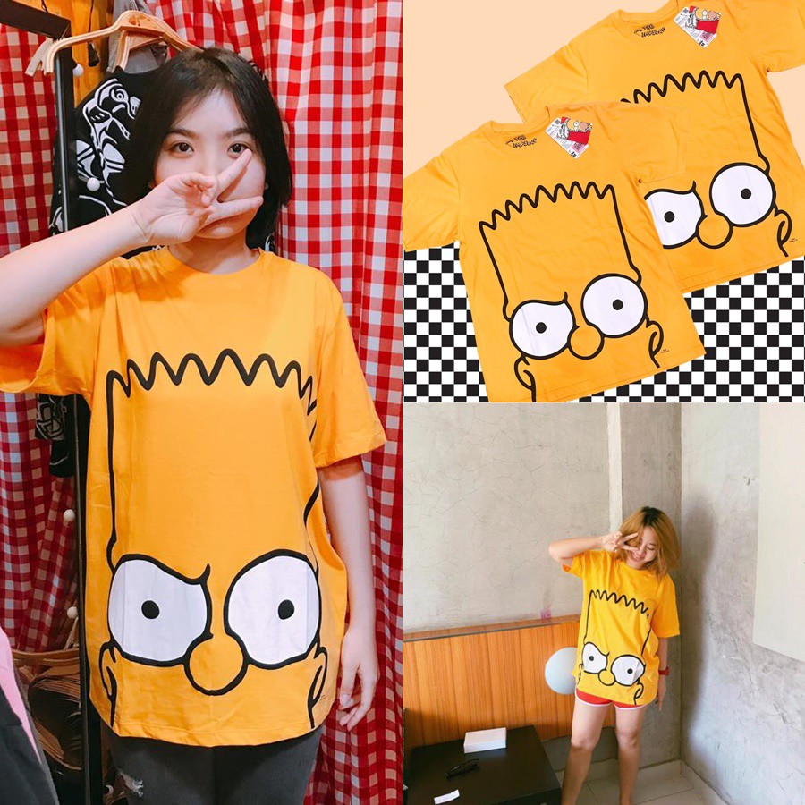Áo thun Simpson vàng chính hãng phom suông Thái Lan MV029 |Shopee Việt Nam