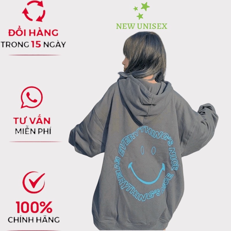 Áo Khoác Thun Nỉ Ngoại Form Rộng in icon Mặt Cười Chống Nắng Gió Cực Tốt, Kiểu Dáng Hot Teen TP026 [NewUnisex]