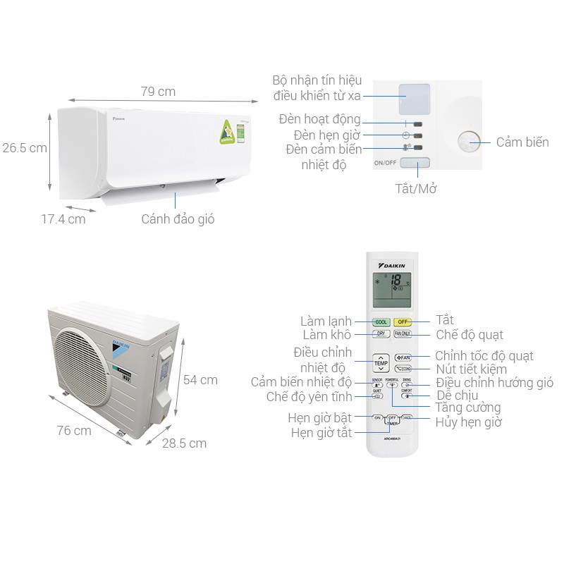 Máy lạnh Daikin Inverter FTKS50GVMV 2.0 HP- R410