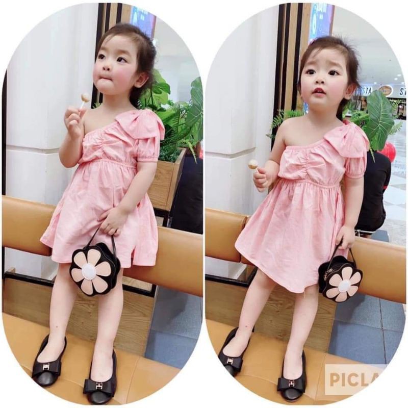 váy lệch vai cho bé