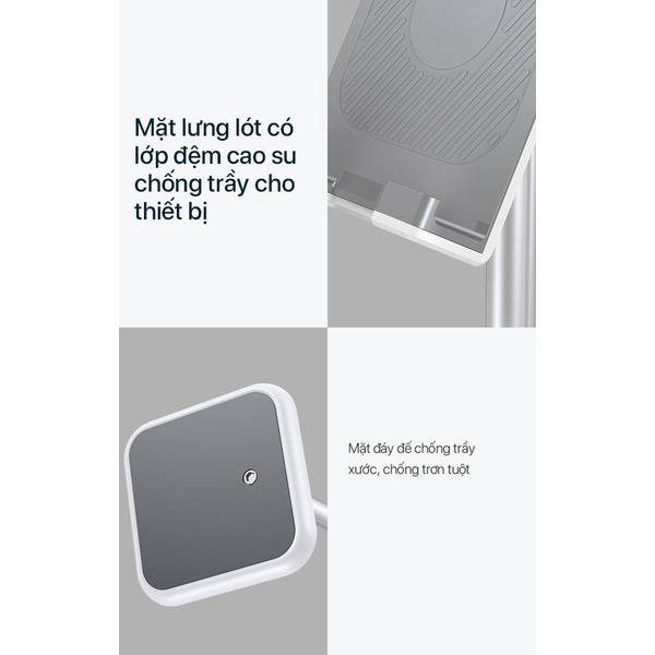 Giá đỡ điện thoại, máy tính bảng hợp kim nhôm ROBOT RT-US04 tăng giảm chiều cao và góc nhìn chuẩn hiệu