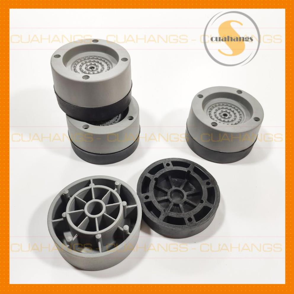 Chân đỡ máy giặt, tủ lạnh SET 4 trụ cao su cao cấp chống rung lắc