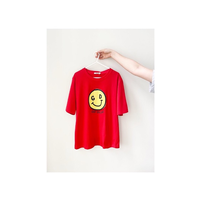 Áo phông tay lỡ "SMILEY Tee" (4 màu: đỏ/ đen/trắng_hết/vàng mustard)