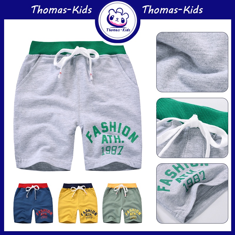 Quần Đùi Cotton Màu Trơn Thời Trang Mùa Hè Dành Cho Bé Trai 1-9 Tuổi