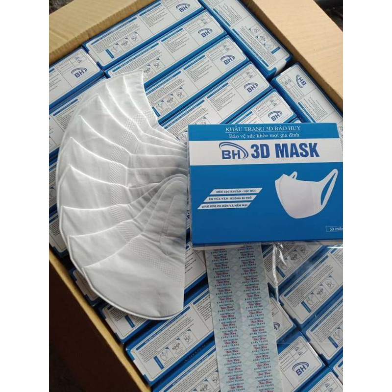 Khẩu trang 3D Mask hộp 50 cái của nhà sản xuất Tuấn Huy,khẩu trang kháng khuẩn đạt ISO và hợp thời trang | BigBuy360 - bigbuy360.vn