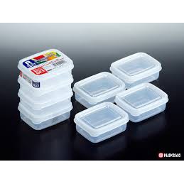 Set 3, 4 hộp nhựa tròn, vuông Nakaya - hàng nội địa Nhật Bản_đựng đồ ăn dặm, thực phẩm cho bé