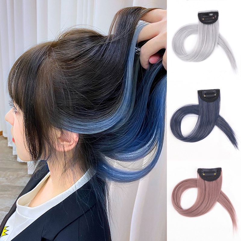 Bộ tóc giả dài 50cm màu gradient phong cách Hàn Quốc sành điệu ma789
