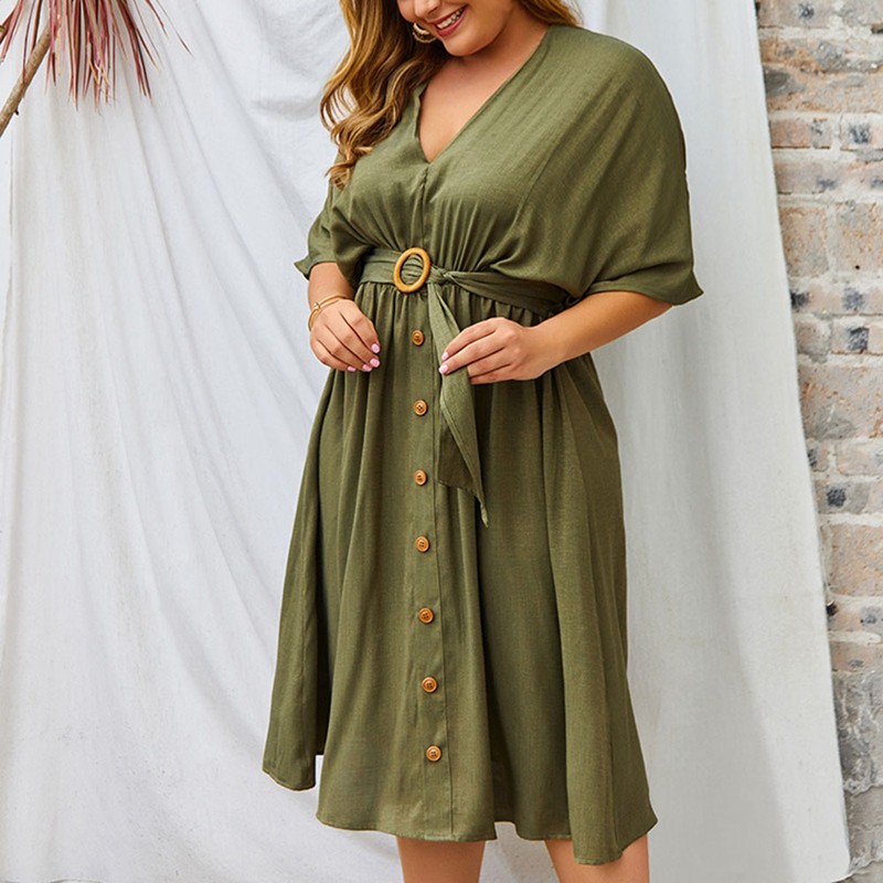 V-neck Party Dress Women Summer Long Big Size Dress Ladies Plus Size Elegant Dress Midi Oversized Dresses Pink XL