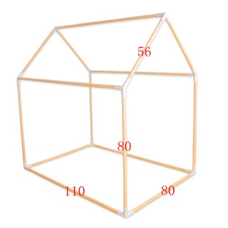 Bộ khung lều thanh gỗ tròn 110x80x120cm