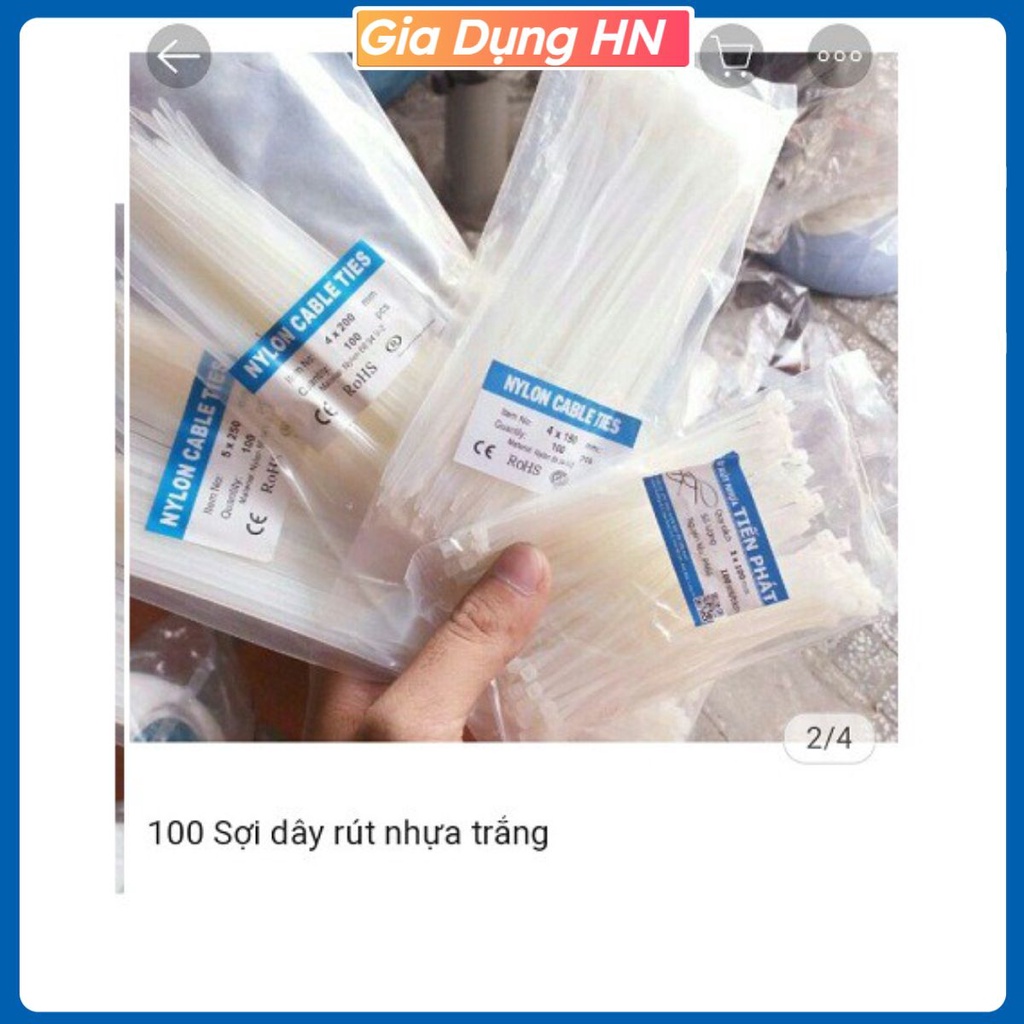 Dây rút nhựa 10cm ,15cm, 20cm, 25cm, 30cm ( Khoảng 80 sợi/bịch ) MUA 10 TẶNG 1 nhé