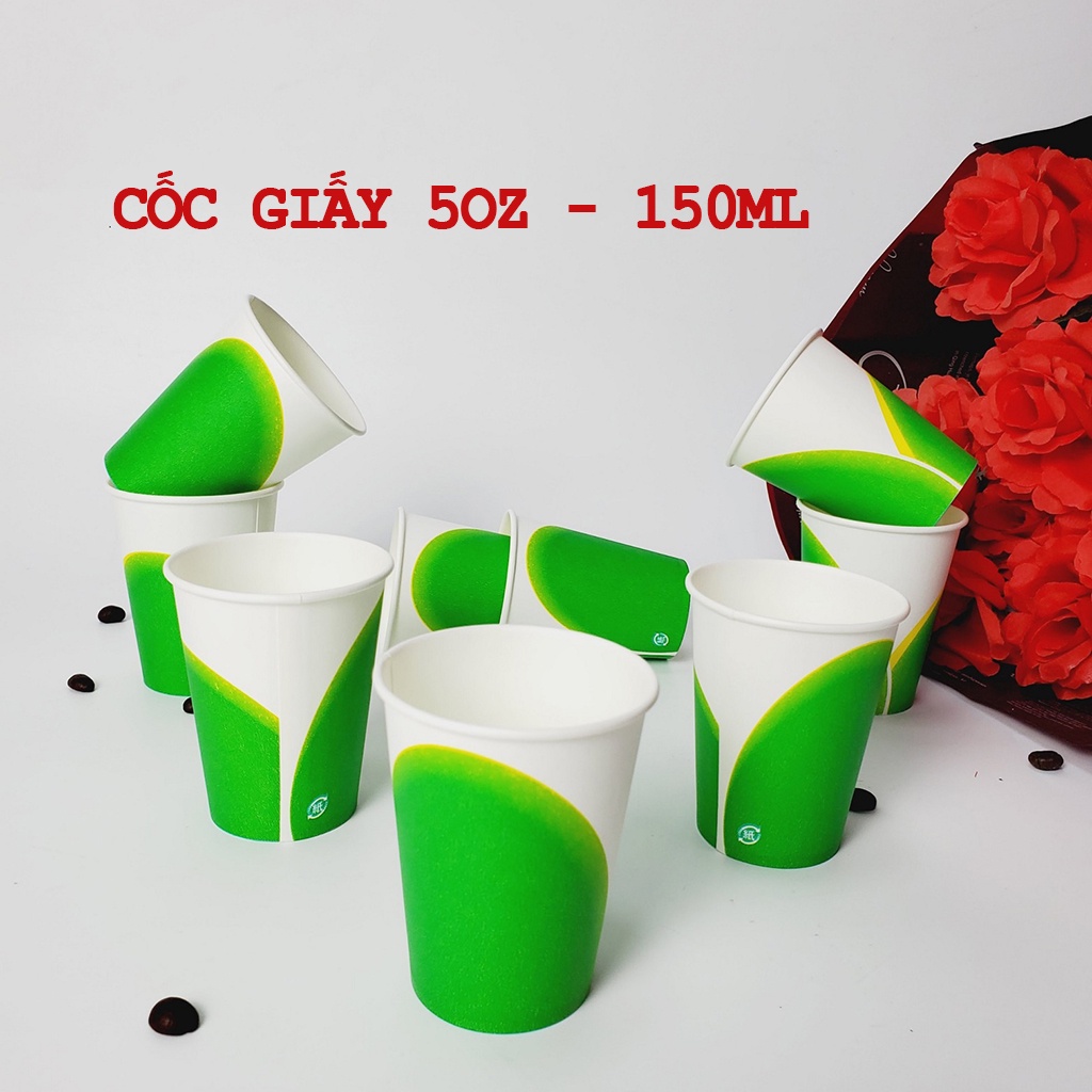 50 Cốc giấy cupcake 150ml - 5oz ly giấy NHẬP KHẨU HÀN QUỐC