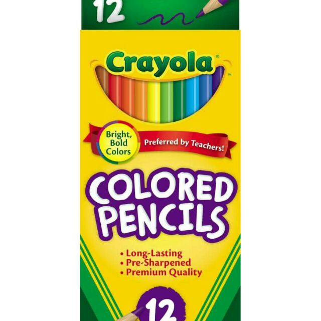 HỘP 12 BÚT CHÌ MÀU CHUỐT SẴN CRAYOLA COLORED PENCILS