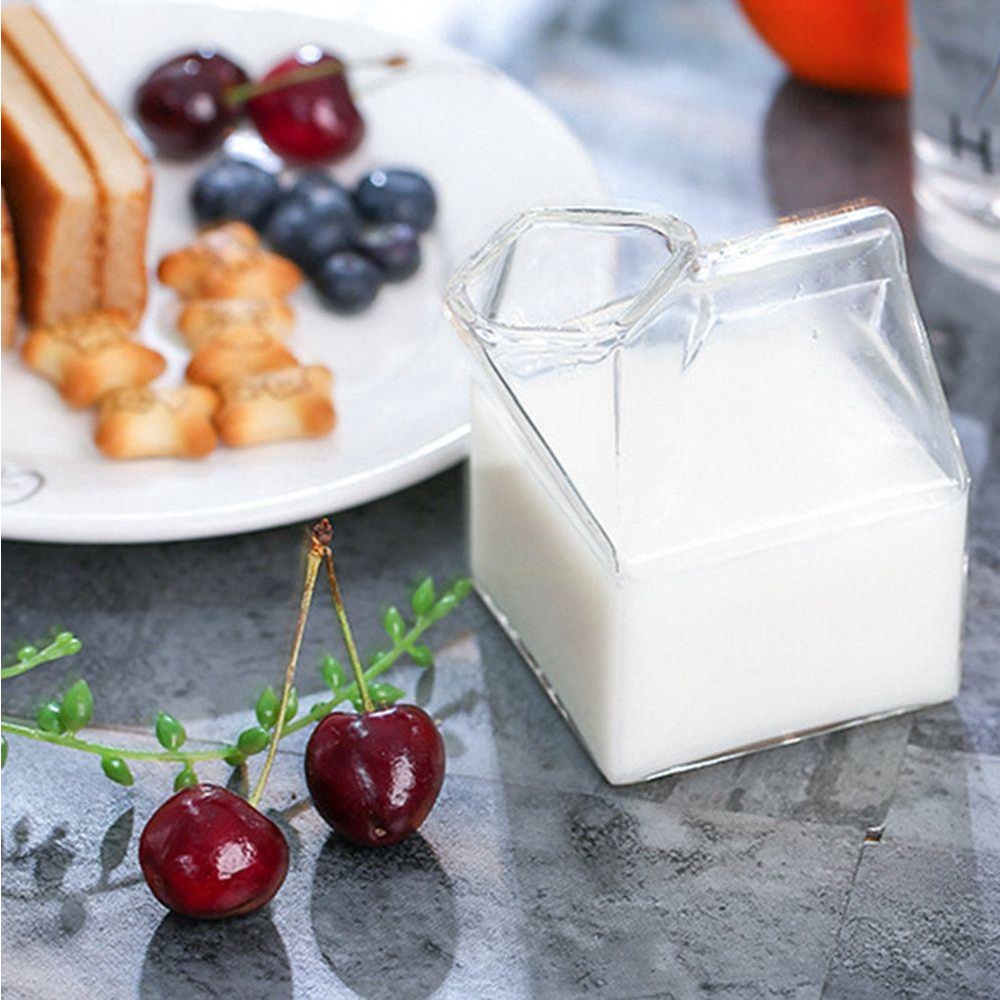 IVORY Kính Bình Thủy Tinh Đựng Nước Ép Hình Vuông Chịu Nhiệt Dùng Được Trong Lò Vi Só
