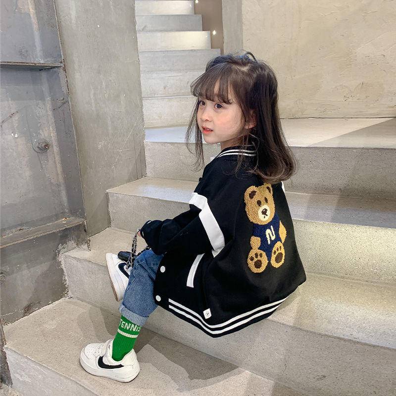 Hàng Mới Về [Hàng Mới Về] Áo Khoác Bóng Chày Bằng Cotton Nguyên Chất Chống Gió Mùa Xuân Thu Phong Cách Hàn Quốc Dễ Phối Đồ Cho Bé Gái