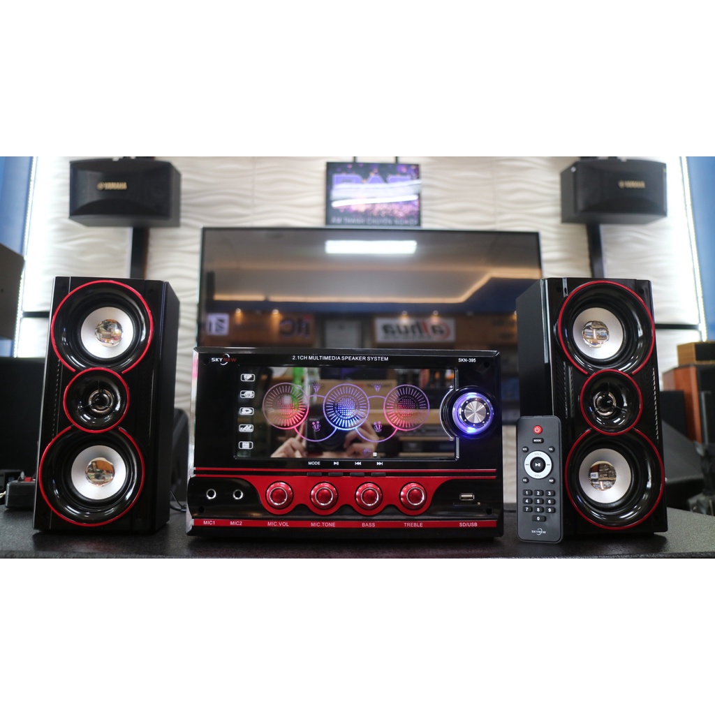 Loa vi tính Isky 395, dàn loa 2.1 bluetooth có cổng cắm USB, Micro hát karaoke, hàng chính hàng